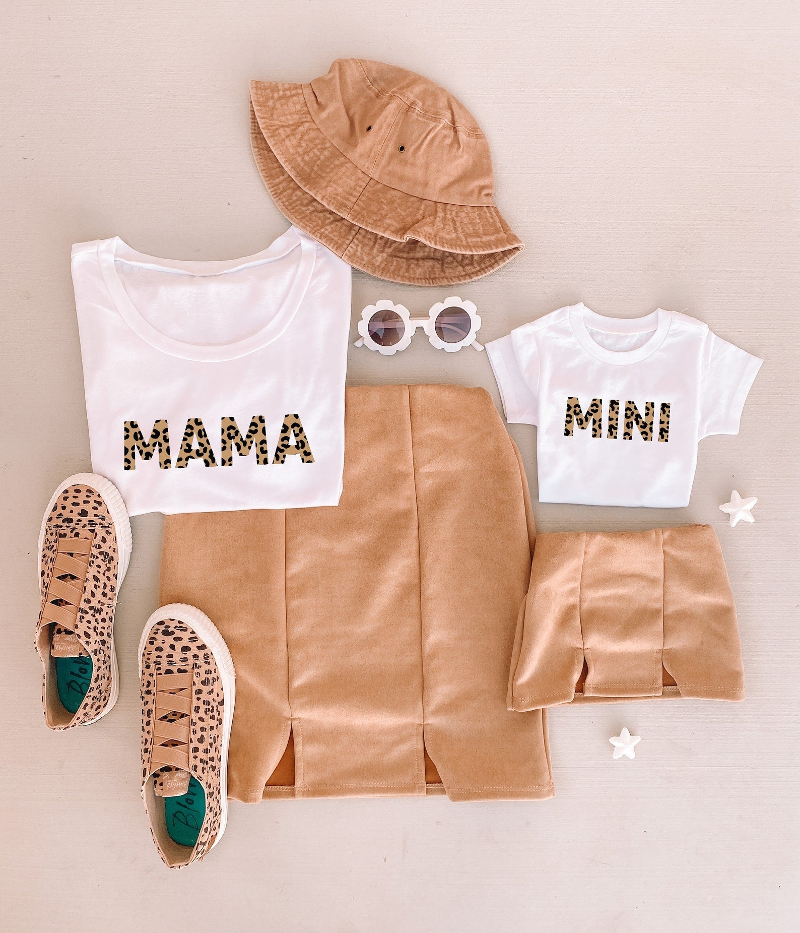 Tan Matching Skirts & Mama and Mini Matching Shirts - LITTLE MIA BELLA