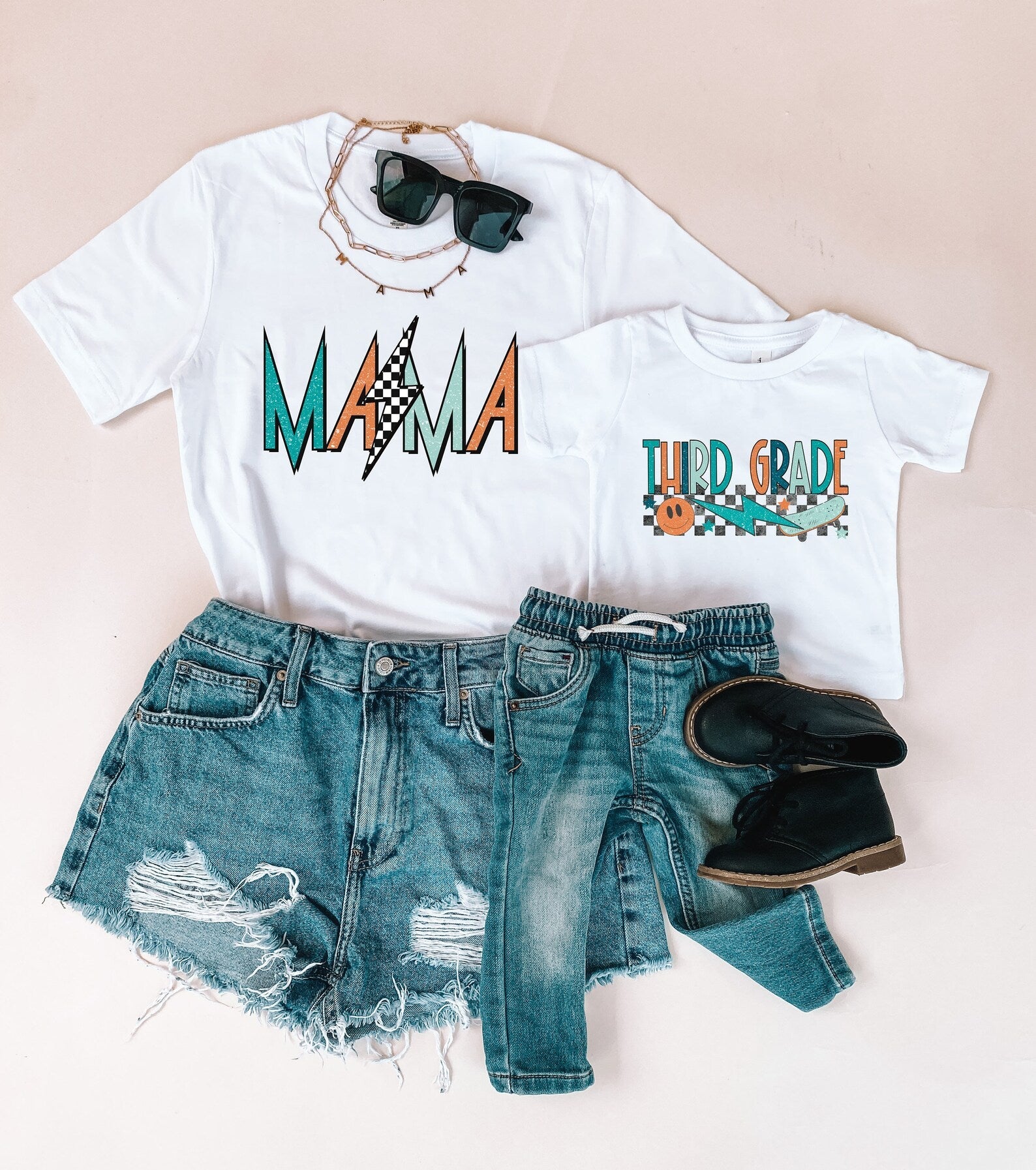 Third Grade Rocker Boy Mama Shirts Matching Shirts - LITTLE MIA BELLA