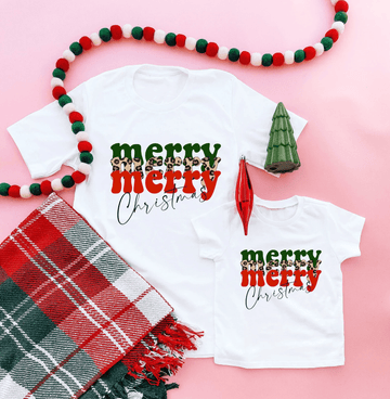 White Merry Merry Matching Shirts - LITTLE MIA BELLA